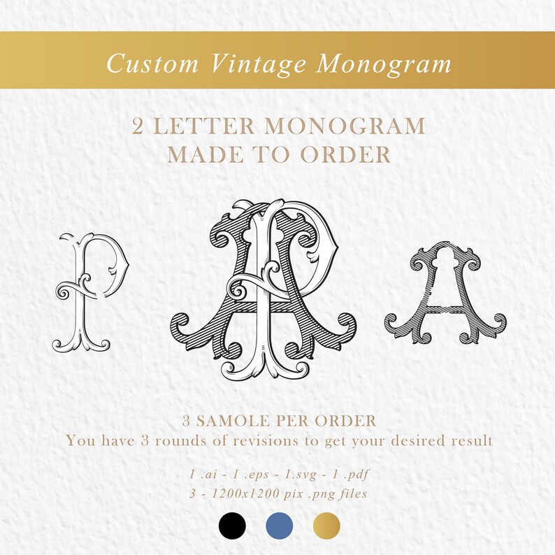 2 Letter Monogram Vintage for Wedding Logo Design | Wedding Logo ...