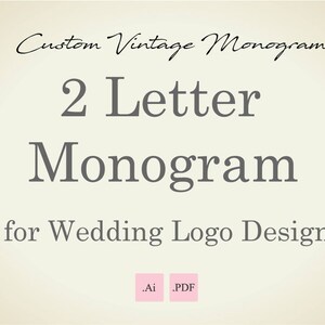 Monograma vintage de 2 letras para diseño de logotipo de boda / Monograma de logotipo de boda, Logotipo de iniciales de pareja, Diseño de logotipo de boda