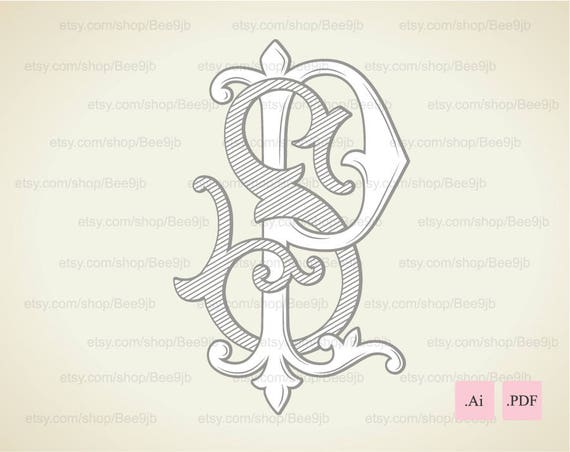 Wedding Logo Pssp Vintage Monogram Wedding Clip Art Etsy