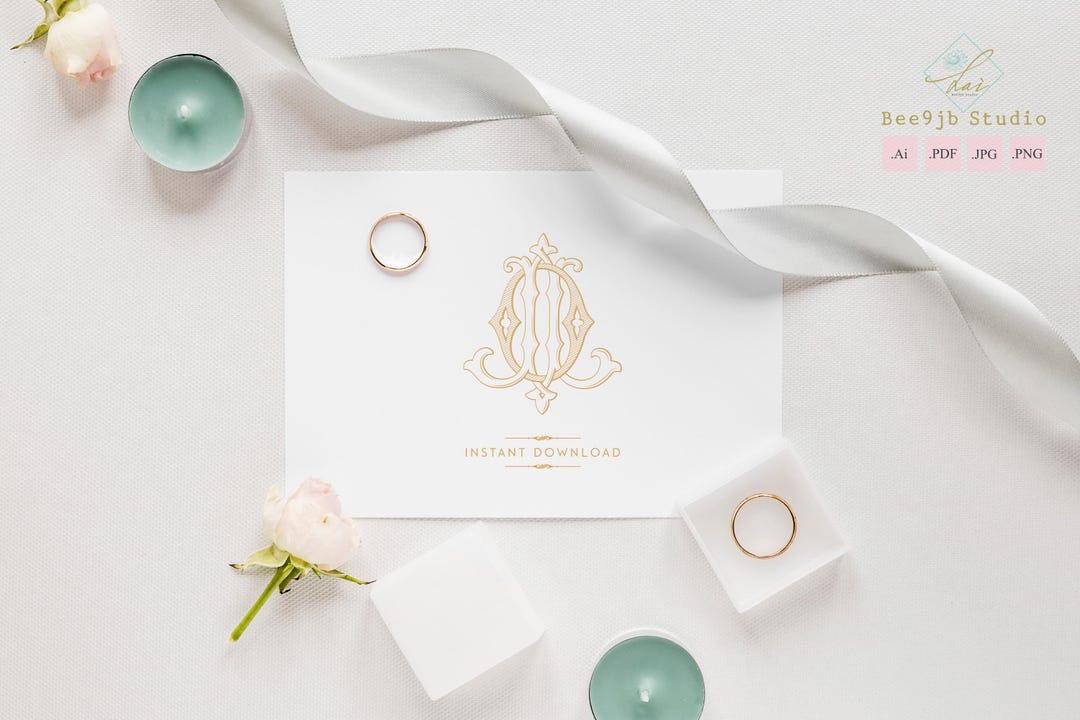 Vintage Monogram JO , OJ | Wedding Logo | Wedding Clip Art | Logo ...