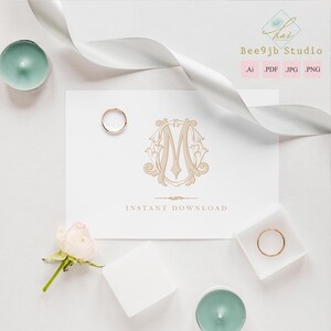Monogramma vintage OM, MO / Logo matrimonio / Clip art matrimonio / Logo monogramma matrimonio iniziali / Logo Design