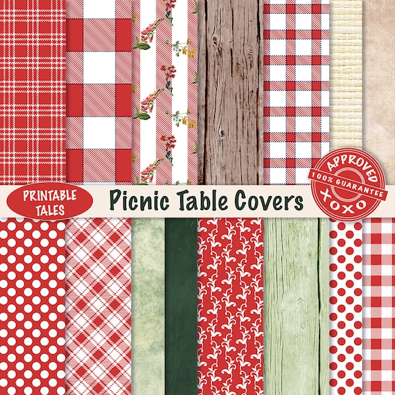 scrapbook paper picnic table covers digital papers plaids etsy