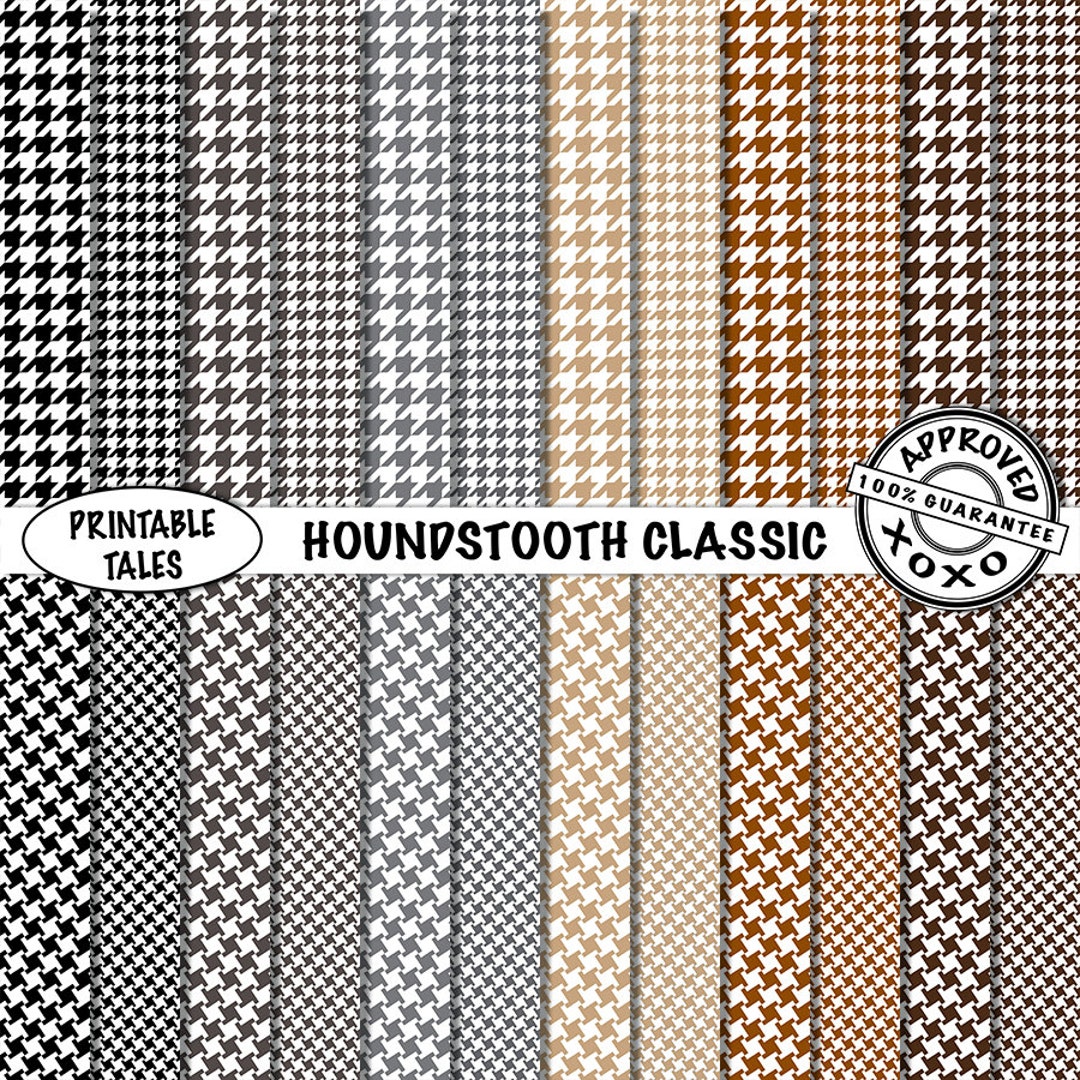 Houndstooth Digital Paper Black and Brown Two Different Classic