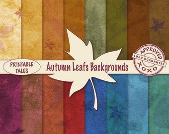 Autumn Background Papers with an grungy look. Fall Season Scrapbook paper, beautiful Indian Summer colors, Harvest Pages, Commercial Use