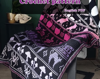 Witchcraft - Overlay Mosaic Crochet Blanket Pattern - PDF pattern (English)