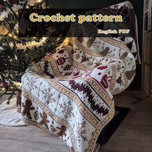 Christmas Time - Overlay Mosaic Crochet Blanket Pattern - PDF pattern (English)