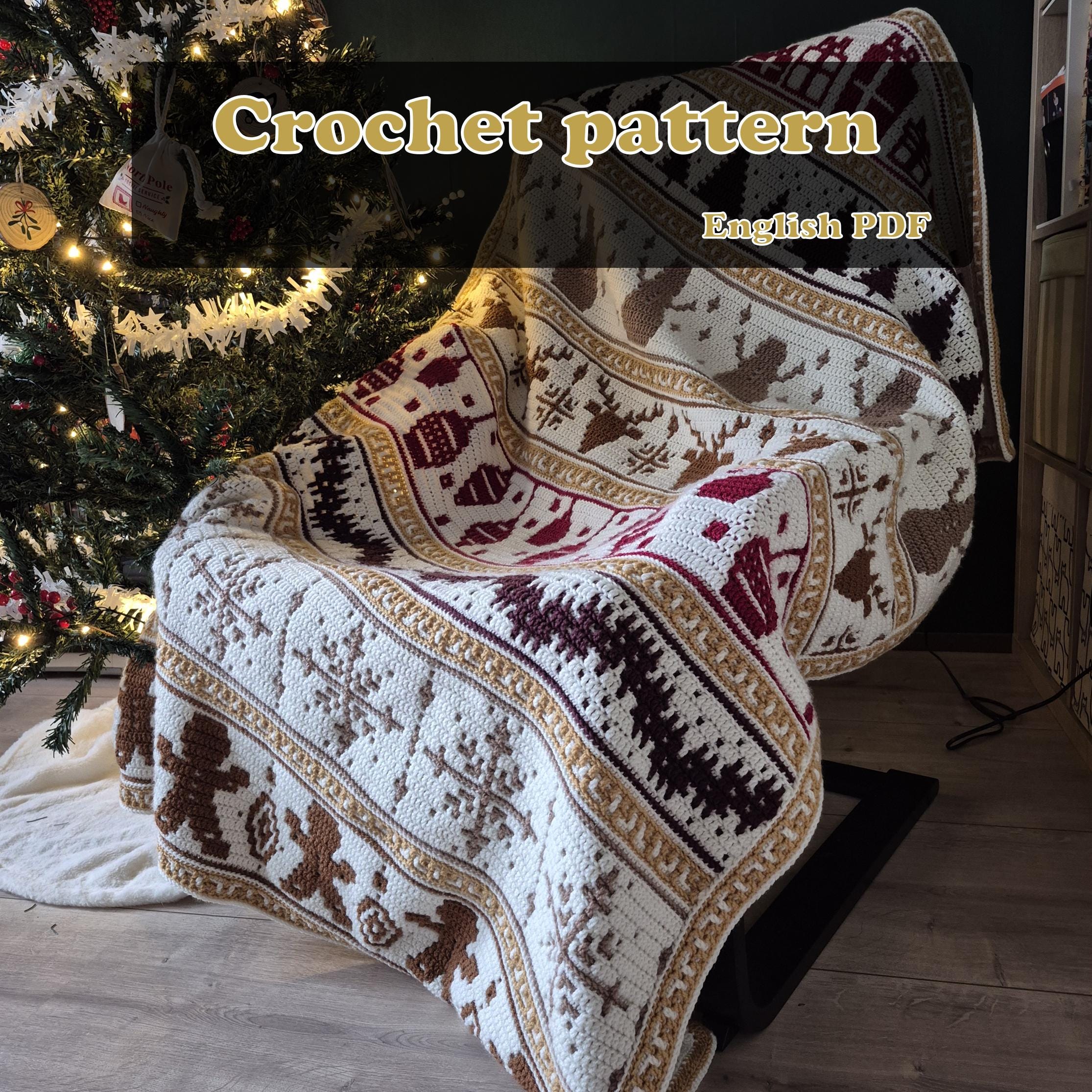 Christmas Time - Overlay Mosaic Crochet Blanket Pattern - PDF