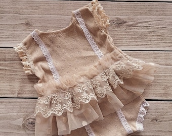 Baby Dress and diaper cover, Baby Girl Dress, Newborn Dress Photo Prop, Newborn photography prop dress, Newborn photo Prop outfit, props