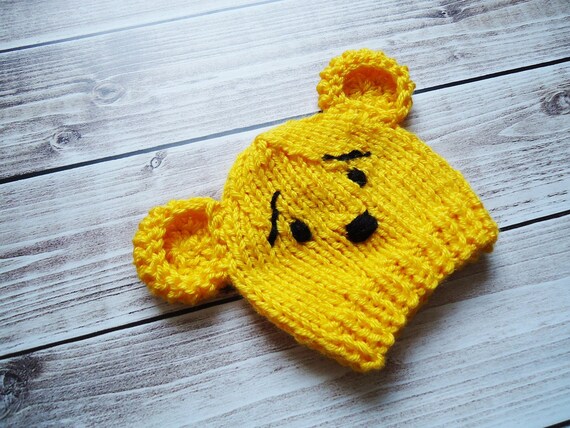 Newborn Knit Winnie the Pooh Hat