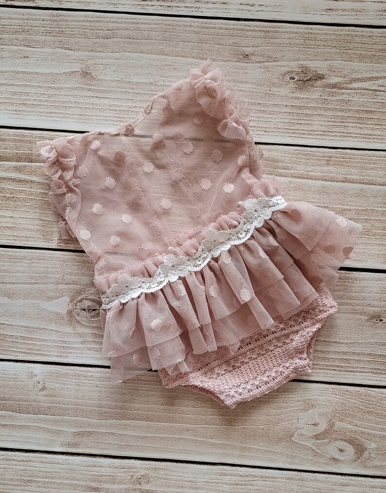 Baby Dress and diaper cover, Baby Girl Dress, Newborn Dress Photo Prop, Newborn photography prop dress, Newborn photo Prop outfit, props image 2