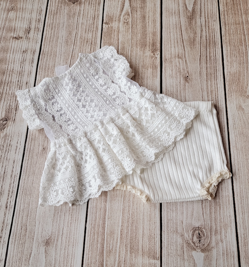 Baby Dress, Baby Girl Dress, Newborn Dress Photo Prop, Baby CROCHET Dress, Girl Dress, , photo prop baby hat immagine 1