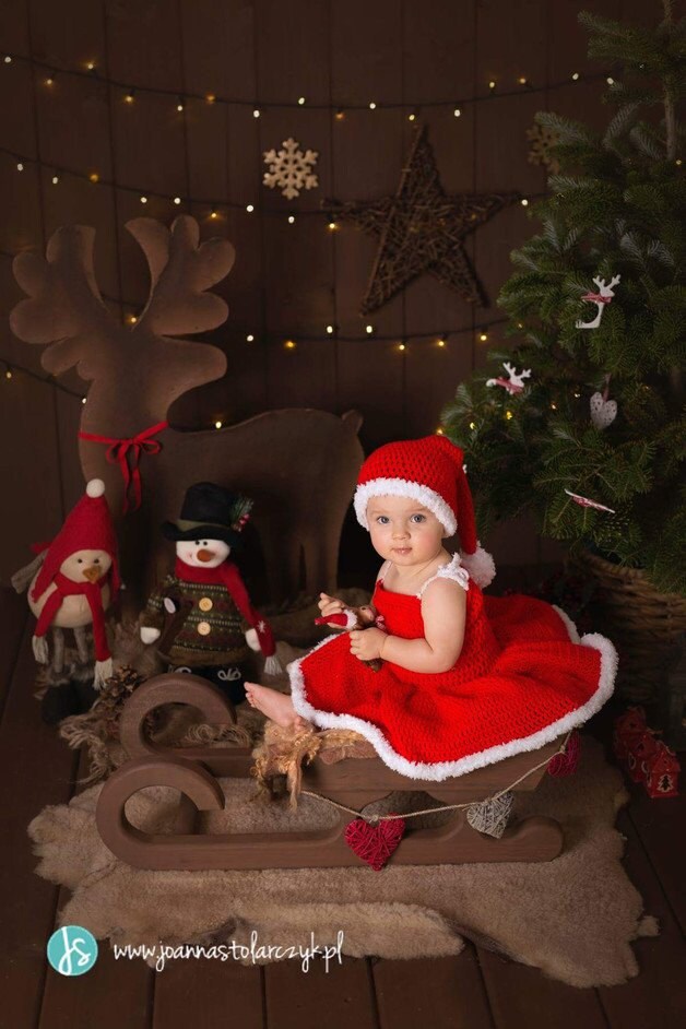 Santa claus dress top for girl baby