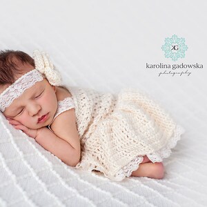 Crochet Baby Dress: Newborn Photo Prop with Hat