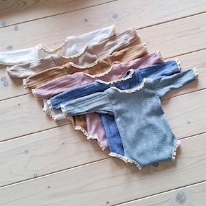 Newborn Cotton Romper: Baby Girl Photo Prop Outfit