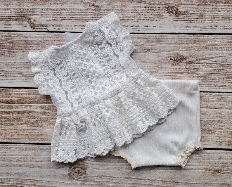 Baby Dress, Baby Girl Dress, Newborn Dress Photo Prop, Baby CROCHET Dress, Girl Dress, , photo prop baby hat immagine 2