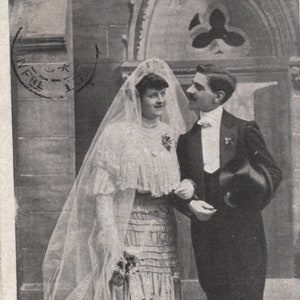 Romantische Franse liefhebbers ansichtkaart . vintage liefdeskaart. Trouwkaart.