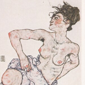 EGON SCHIELE Museo illustrazione cartolina.
