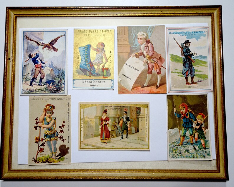Antique French 1880s advertising Chromo card.