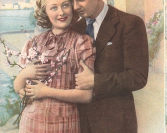 Valentinstag Thema Ansichtskarte. Postkarte von romantischen Liebhaber.
