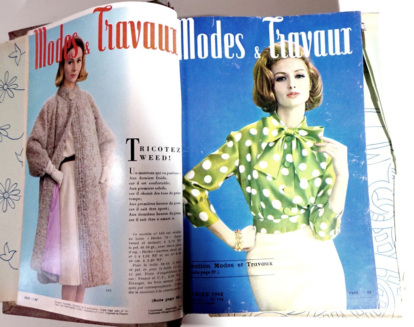 Modes Et Travaux. 1962 Collection of French Magazine Fashions - Etsy