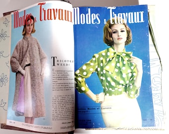 Modes et Travaux. 1962 Collection  of French magazine Fashions and works.  Stylist Gift. Vintage magazine, 1962 Ladies Journal.