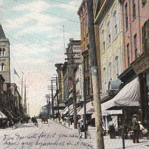 Trenton vintage briefkaart. South Broad Street.  Vintage stad-briefkaart.