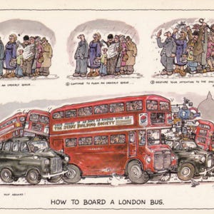 Londres carte postale humoristique.