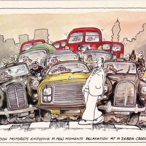 Londres carte postale humoristique.