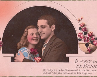 Valentinstag Thema Ansichtskarte. Postkarte von romantischen Liebhaber.