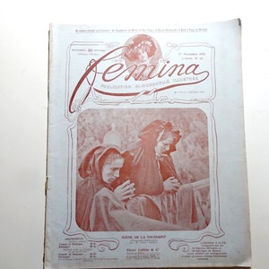 Femina November 1902 Vintage French Women Magazine. Practical life, Fashion, Advertising, Illustrations, fiction etc.Vintage Magazine.
