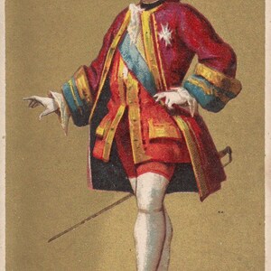 König Ludwig XV. Handel-Karte. Farblitho Handel Karte. 1880 antike Werbung Karte. Papier Ephemera.  Kunst History.Hystorical Abbildung