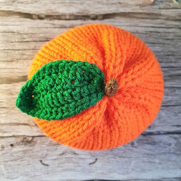 Knitted Orange fruit baby beanie hat