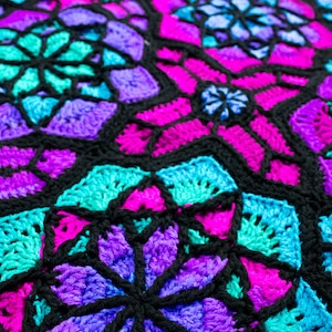 Crochet Pattern A Haunted Hook: Tessellating Stained Glass Crochet Afghan DIGITAL PATTERN ONLY, Cathedral Style Afghan Pattern image 7