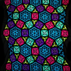 Crochet Pattern Dear Grammy Tessellating Shapes Stained Glass Afghan PDF, Stained Glass Crochet Pattern, Tessellating Shapes Digital File image 2