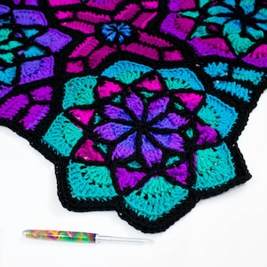 Crochet Pattern A Haunted Hook: Tessellating Stained Glass Crochet Afghan DIGITAL PATTERN ONLY, Cathedral Style Afghan Pattern image 6