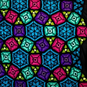 Crochet Pattern Dear Grammy Tessellating Shapes Stained Glass Afghan PDF, Stained Glass Crochet Pattern, Tessellating Shapes Digital File