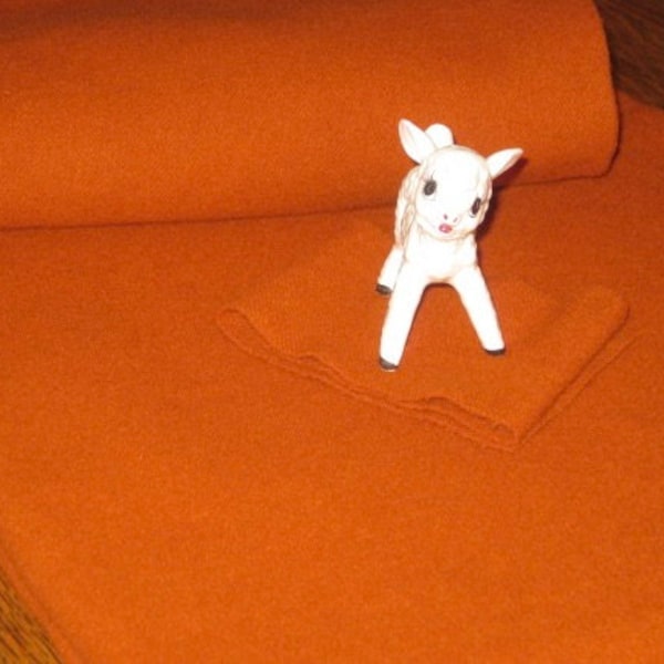 Dorr Solid BURNT ORANGE, Mill-dyed 100 Percent Wool fabric. Order your choice of size.