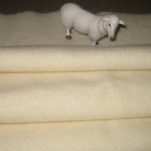 1 Yard (32" x 54" fulled) Dorr Solid NATURAL Premium 100 Percent Wool fabric.