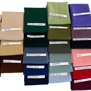 Choice of MIXED SOLID Color Bundles, 100% wool Mill-dyed Felted Fabric (4, 5, 6, 7, or 8 Fat 1/8th yd pieces per bundle)...READ!