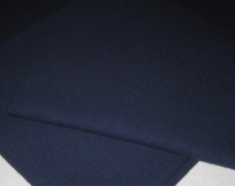 Dorr Solid NAVY BLUE #5520, Mill-dyed 100 Percent Wool fabric, Felted/Fulled, Choice of size.