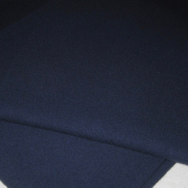 Dorr Solid NAVY BLUE #5520, Mill-dyed 100 Percent Wool fabric, Felted/Fulled, Choice of size.