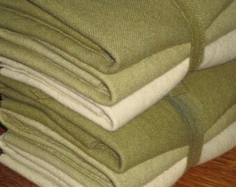 OLIVE DRAB  3/4 yard Gradated Bundle.  100% wool hand-dyed fabric.  (Three Fat 1/4 yd. pieces per bundle.)