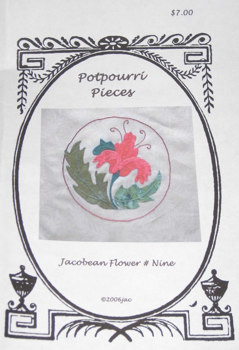 Kits How To Needle Punching 12 12 Square Floral Applique Pattern For Quilting Rug Hooking Wool Applique Jacobean Flower Nine Patterns
