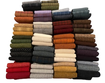 COLORWAY TRIO Bundles (3 Fat 1/8th yd. pieces per bundle) Textures Bundles, 3/8 yd total, 100% wool Mill-dyed fabric Hooking/Applique/Sewing