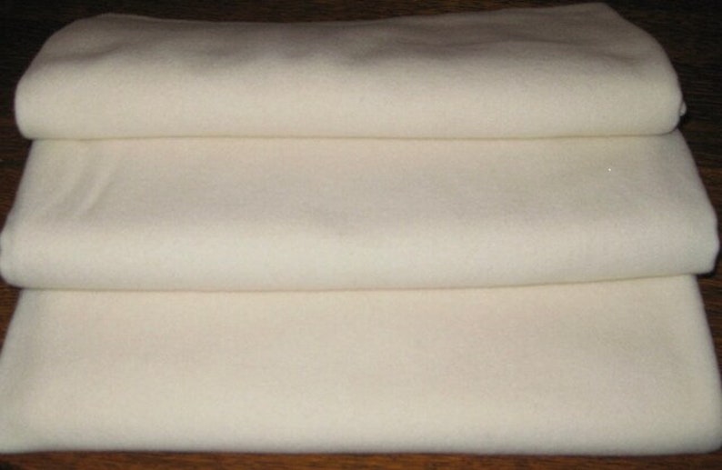 Choose size: Solid Creamy WHITE, Dorr 8120W Not bright white 100 Percent Wool fabric, Felted/Fulled Bild 1