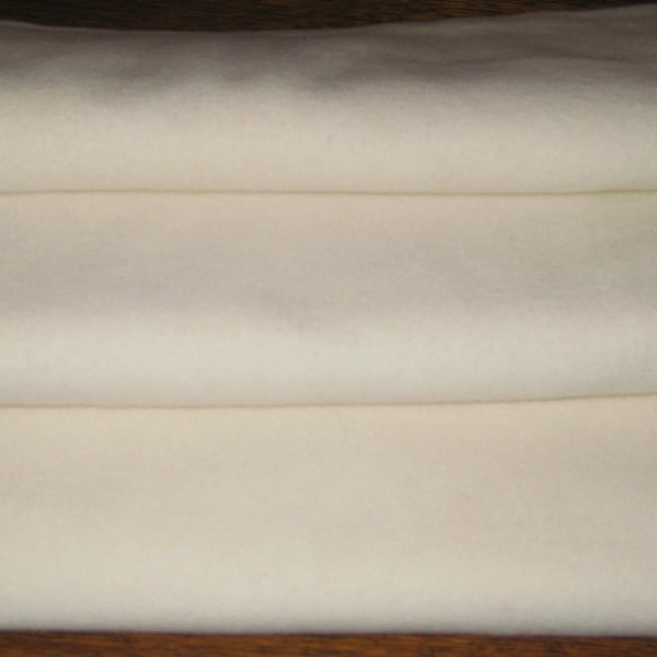 1 YARD Solid Creamy WHITE Dorr #8120W, 100 Percent Wool fabric. (Not Bright White)