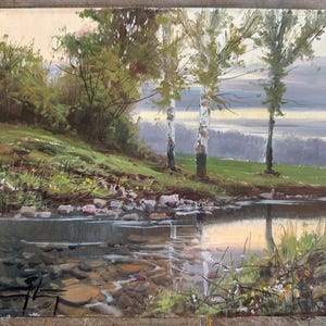 Original signed landscape oil painting on canvas