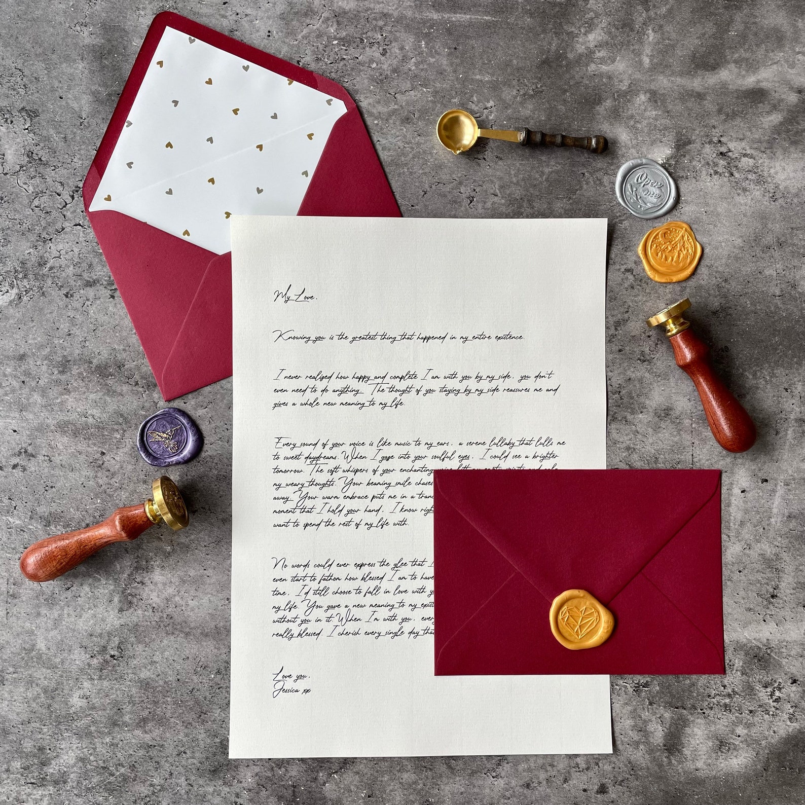 The letter is sealed in a wax seal that will give him a surprise.