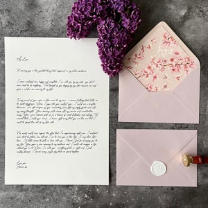 Love Letter | Sakura | Personalised Gift Present | Wax Sealed | For Boyfriend or Girlfriend | Anniversary | Wedding Vows
