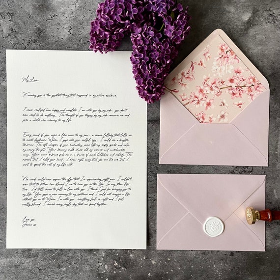 Love Letter Sakura Personalised Gift Present Wax Sealed - Etsy